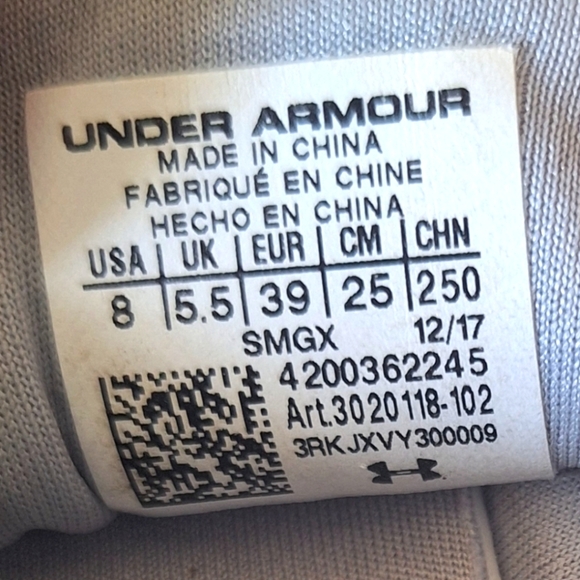 Under Armour Gray Precision Women's Sneakers Size 8 - Picture 11 of 11